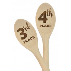 Koyal Wholesale 2 Piece "3rd Place, 4th Place" Laser Engraved Wooden Mixing Spoon Set KOYA1964